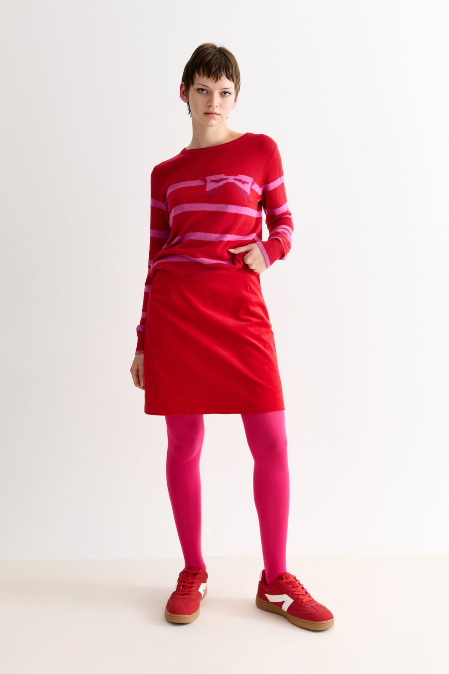 Dylan Babycord Mini Skirt - Red