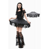 Dark in Love Valeria Gothic Hoop Mini Petticoat in Black