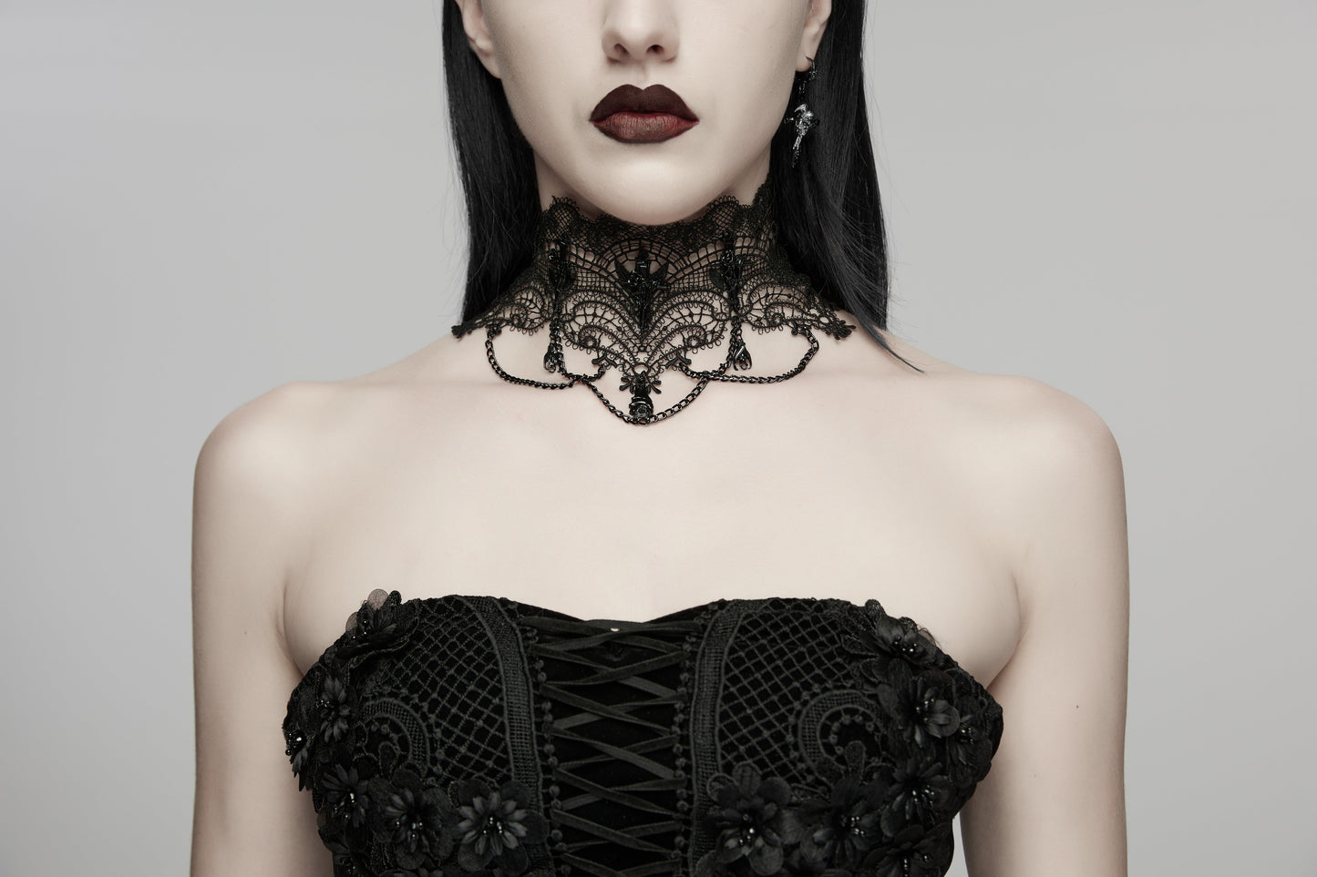 Punk Rave Goth Bat Necklace