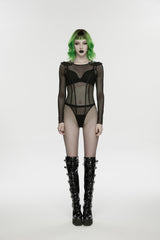 Punk Rave Cyberpunk Armor Mesh Bodysuit