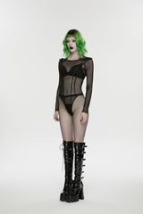 Punk Rave Cyberpunk Armor Mesh Bodysuit