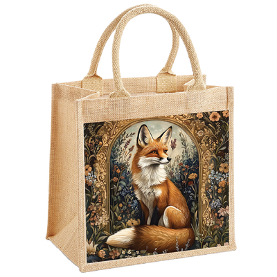 Fancy Fox Jute Shopping Bag Small