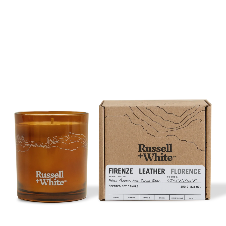 Firenze Leather 250g Scented Soy Candle
