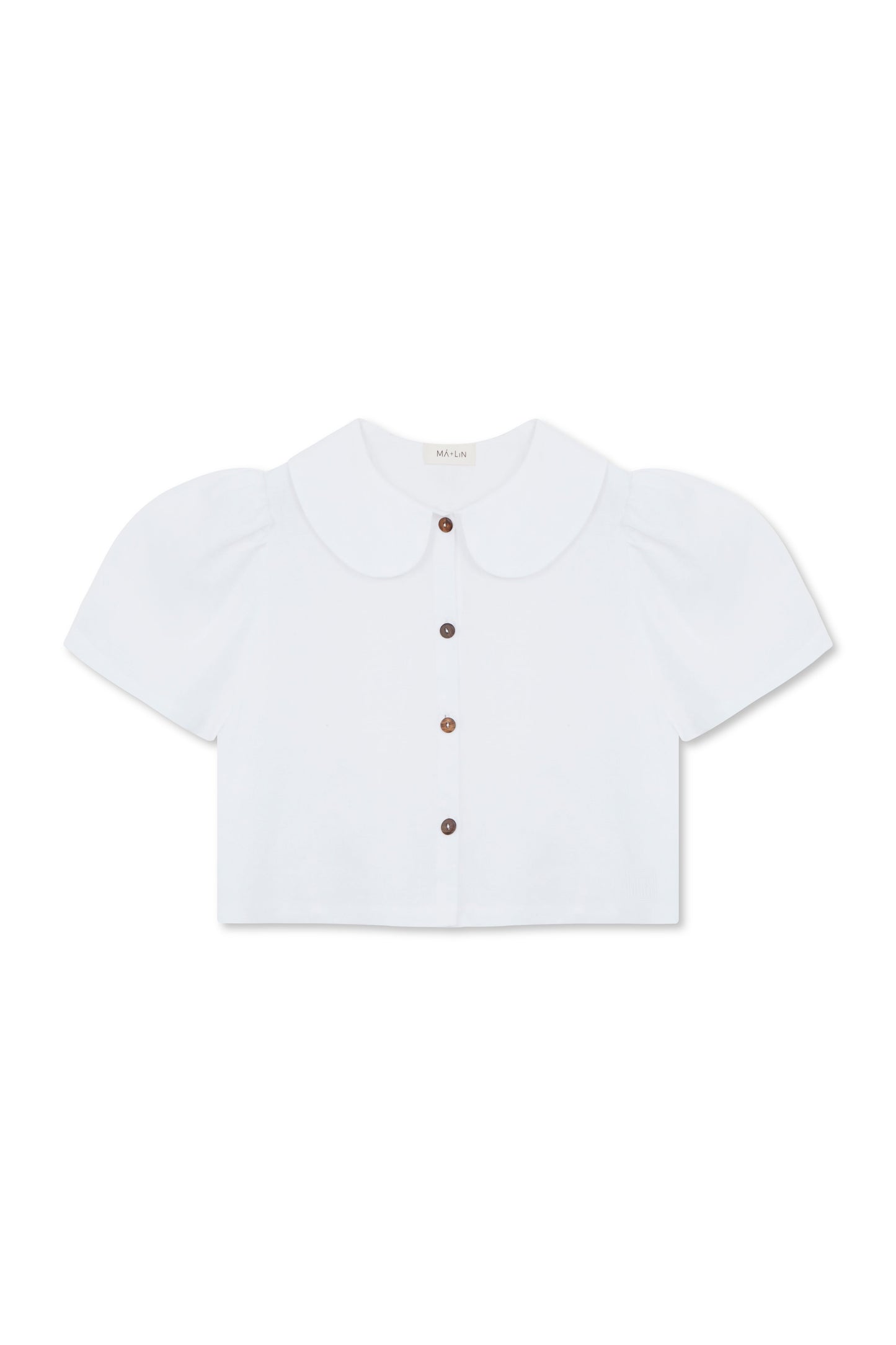 Frances Linen Cropped Blouse  - White