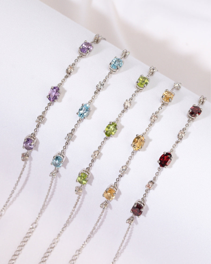 Garnet Bracelet in Sterling Silver