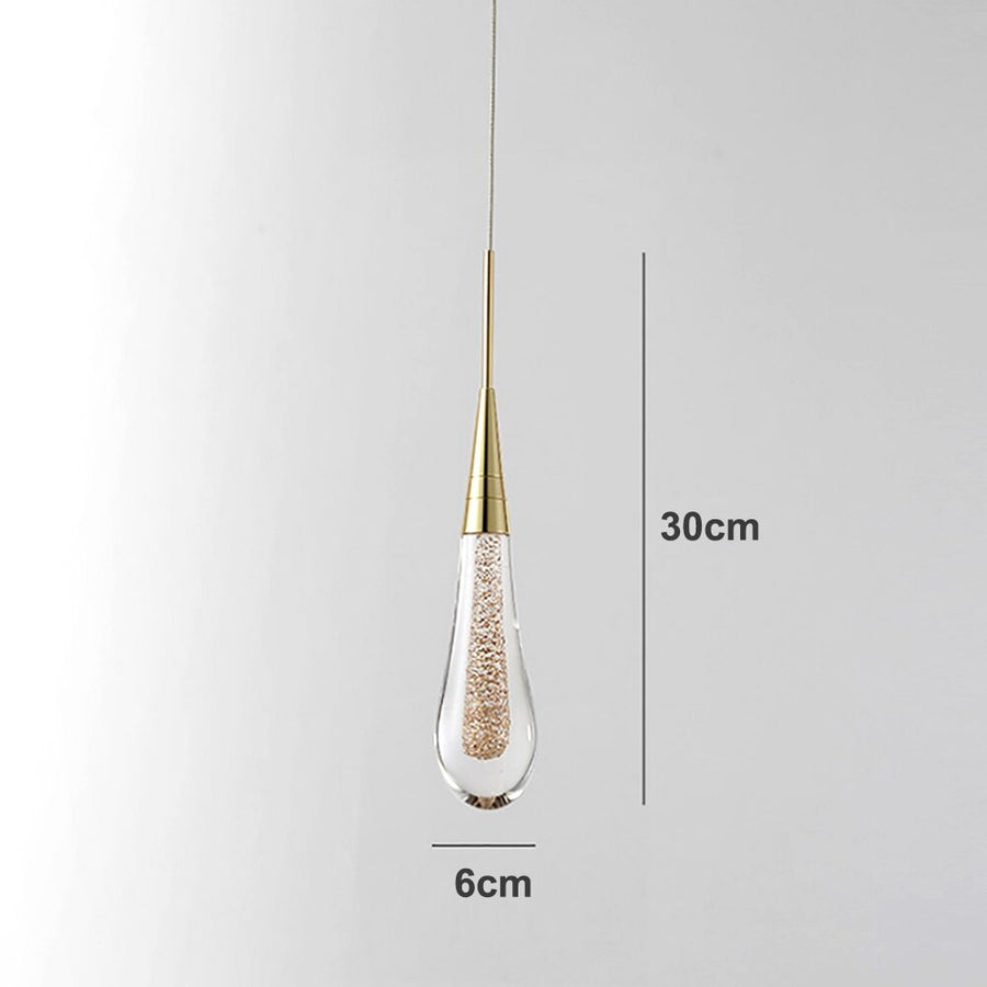 Glass Drop Pendant Light - Warm LED Hanging String Light UK