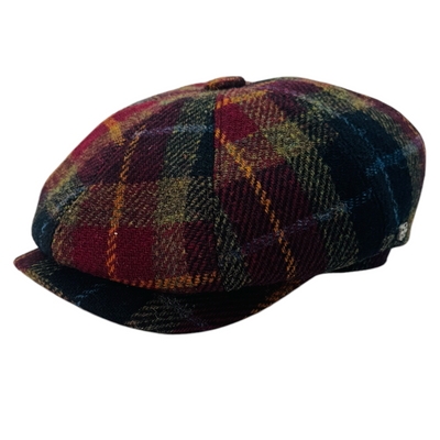 Scalpay Harris Tweed Newsboy Cap – Burgundy