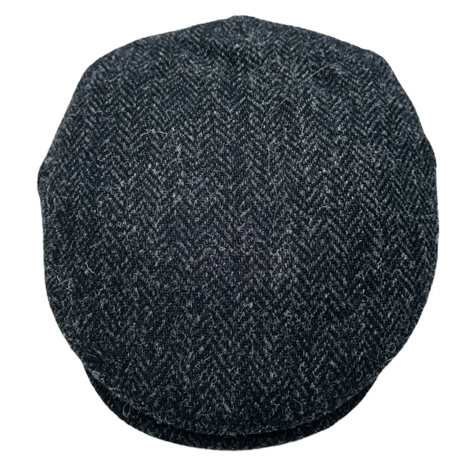 Harris Tweed Herringbone Flat Cap – Grey