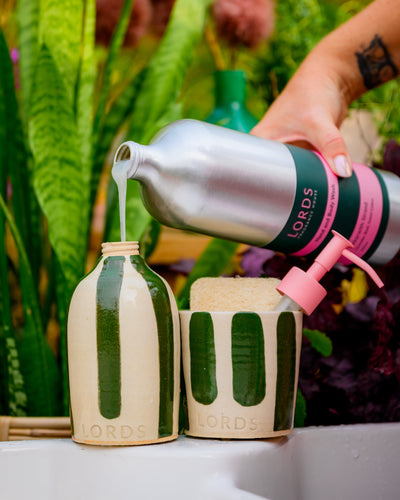 Ceramic Soap Holder & 1 Litre Refill Set