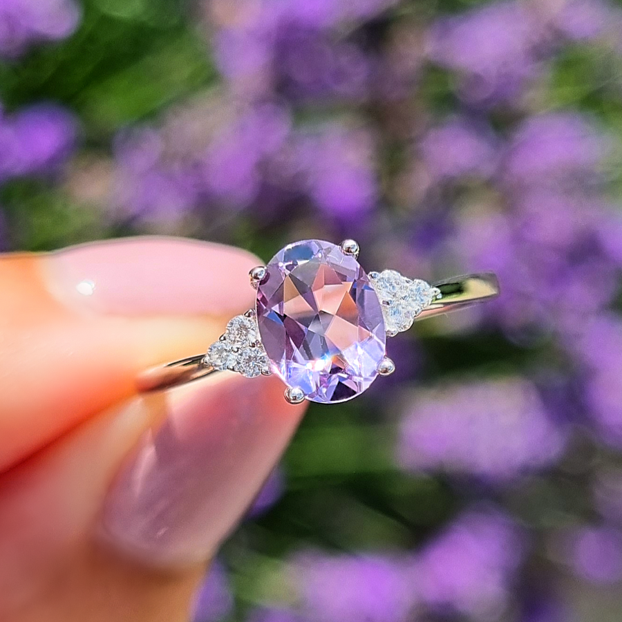 Complete Set - Amethyst Jewellery Set in Sterling Silver