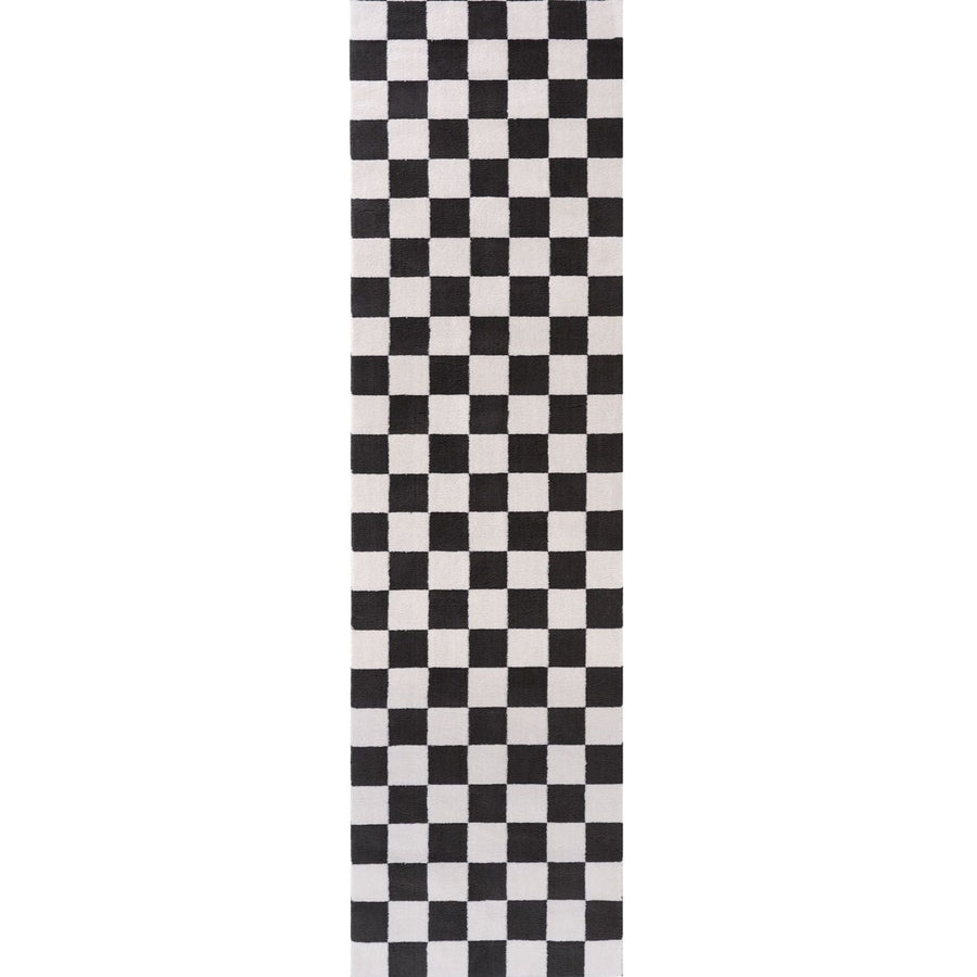 Loft Checkerboard Dark Grey Rug