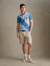 Mens Sash Pique Polo Shirt Chambray Blue
