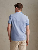 Mens Two Tone Tipped Pique Polo Shirt Riviera