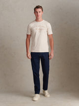 Mens Arch Script Graphic T-Shirt Beige