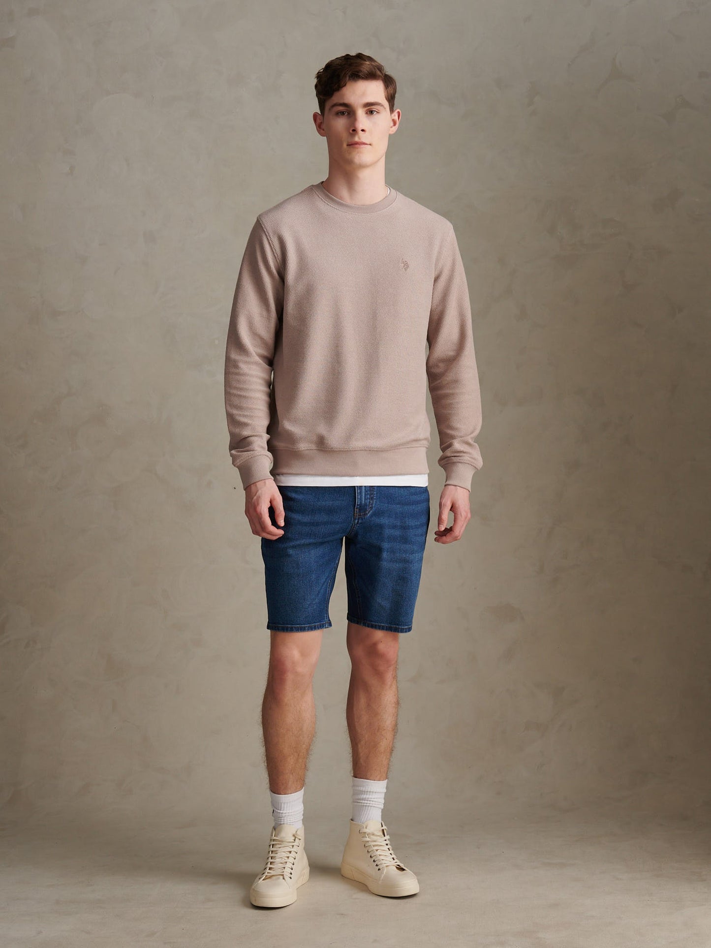 Mens Smart Texture Jersey Crew Sweatshirt Atmosphere