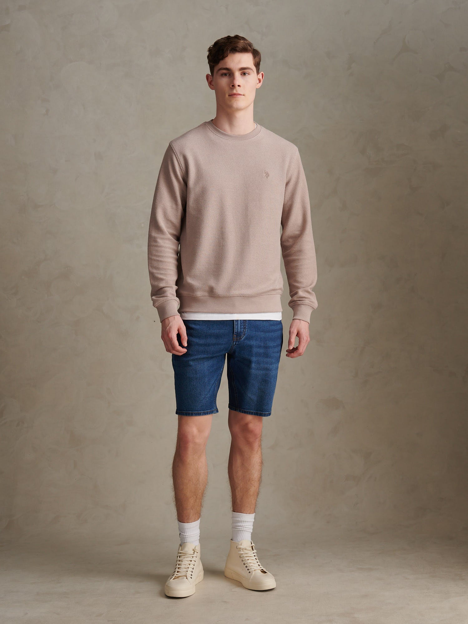 Mens Smart Texture Jersey Crew Sweatshirt Atmosphere