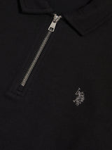 Mens Loopback Zip Polo Sweatshirt Black