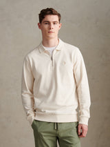 Mens Loopback Zip Polo Sweatshirt Whisper White