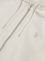 Mens Double Horsemen Interlock Zip Hoodie Beige