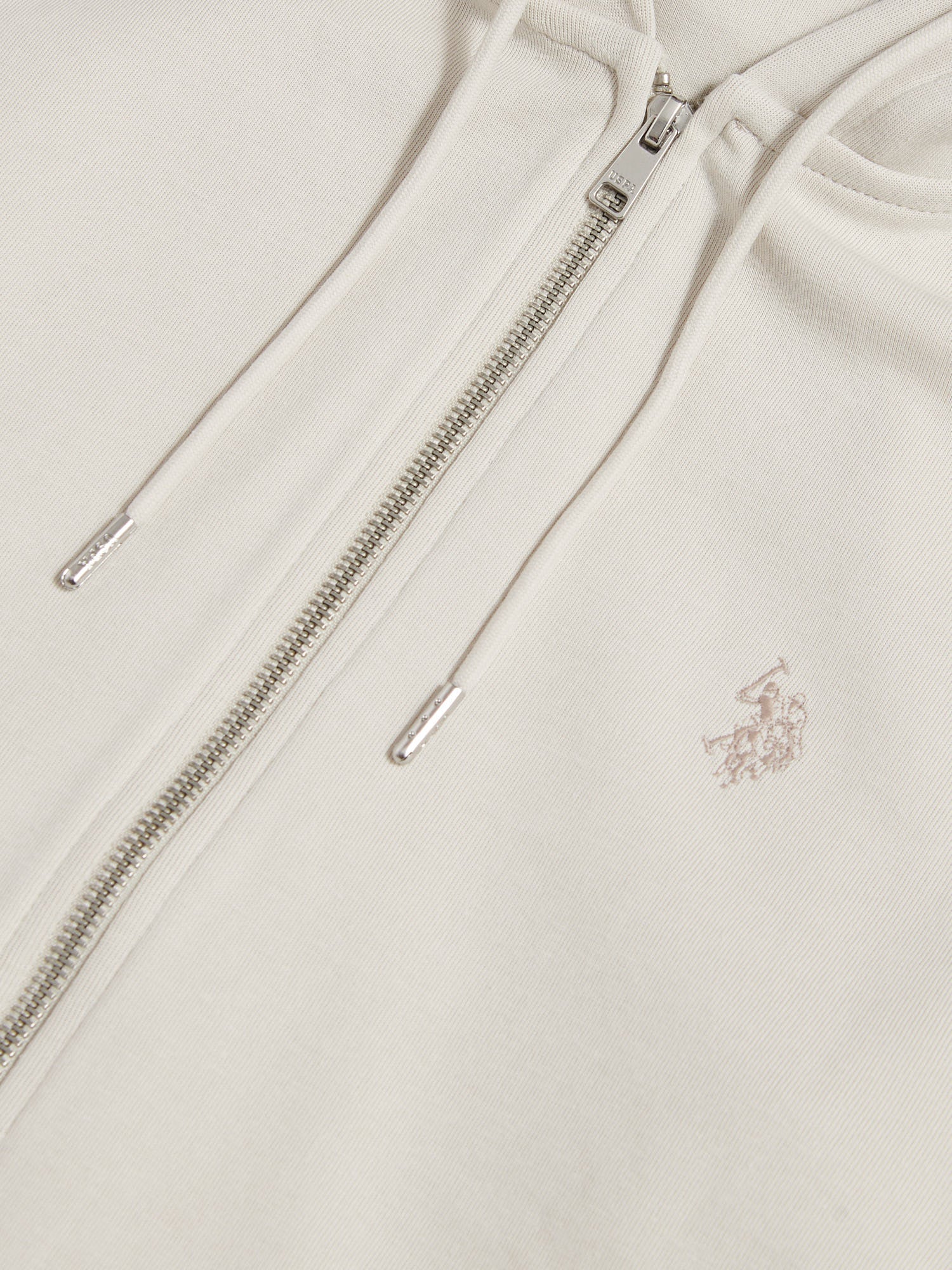 Mens Double Horsemen Interlock Zip Hoodie Beige