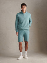 Mens Twill Textured 1/4 Zip Funnel Sweatshirt Arctic
