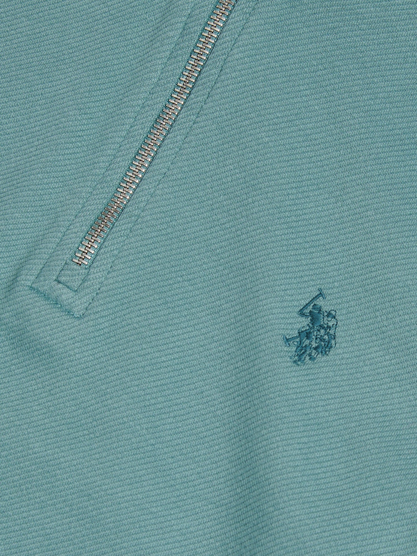 Mens Twill Textured 1/4 Zip Funnel Sweatshirt Arctic