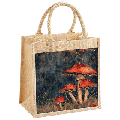 Magical Mushrooms Jute Shopping Bag