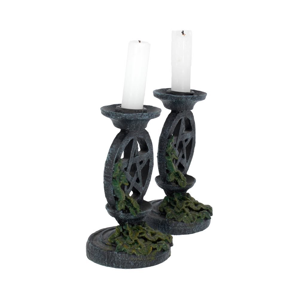 Nemesis Now Aged Pentagram Candlesticks Pair