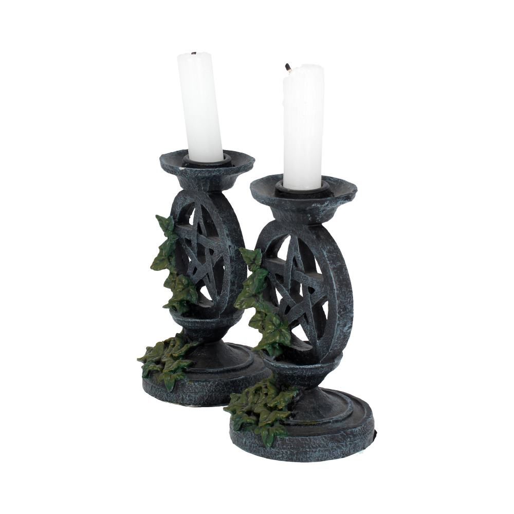 Nemesis Now Aged Pentagram Candlesticks Pair