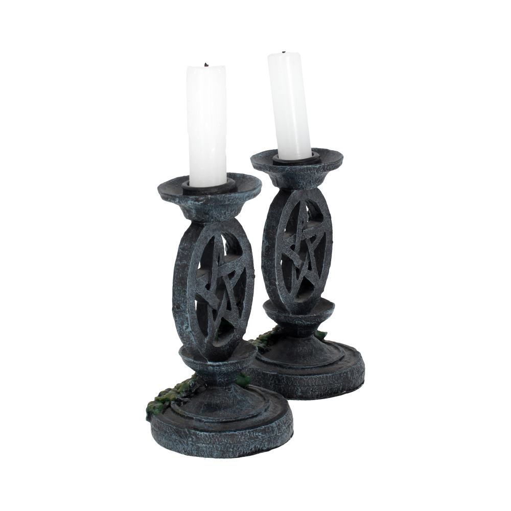 Nemesis Now Aged Pentagram Candlesticks Pair