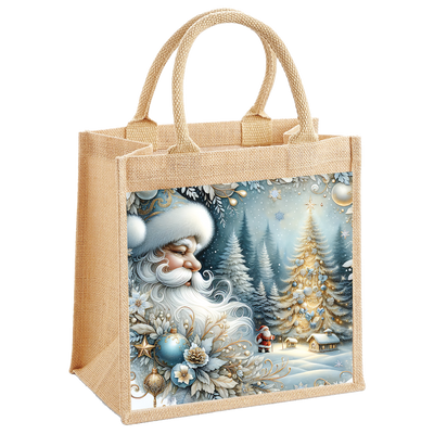 Nordic Santa Face Jute Shopping Bag