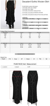 Punk Rave Anastasia Gothalyptic Knitted Fishtail Skirt with Lace Up Features