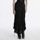 Punk Rave Anastasia Gothalyptic Knitted Fishtail Skirt with Lace Up Features