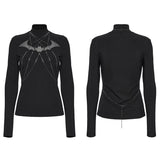 Punk Rave Morrigan Bat Chain Goth Top In Black