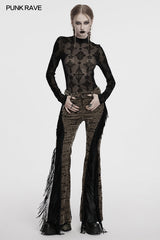 Punk Rave Ravena Cross Flocking Mesh Top