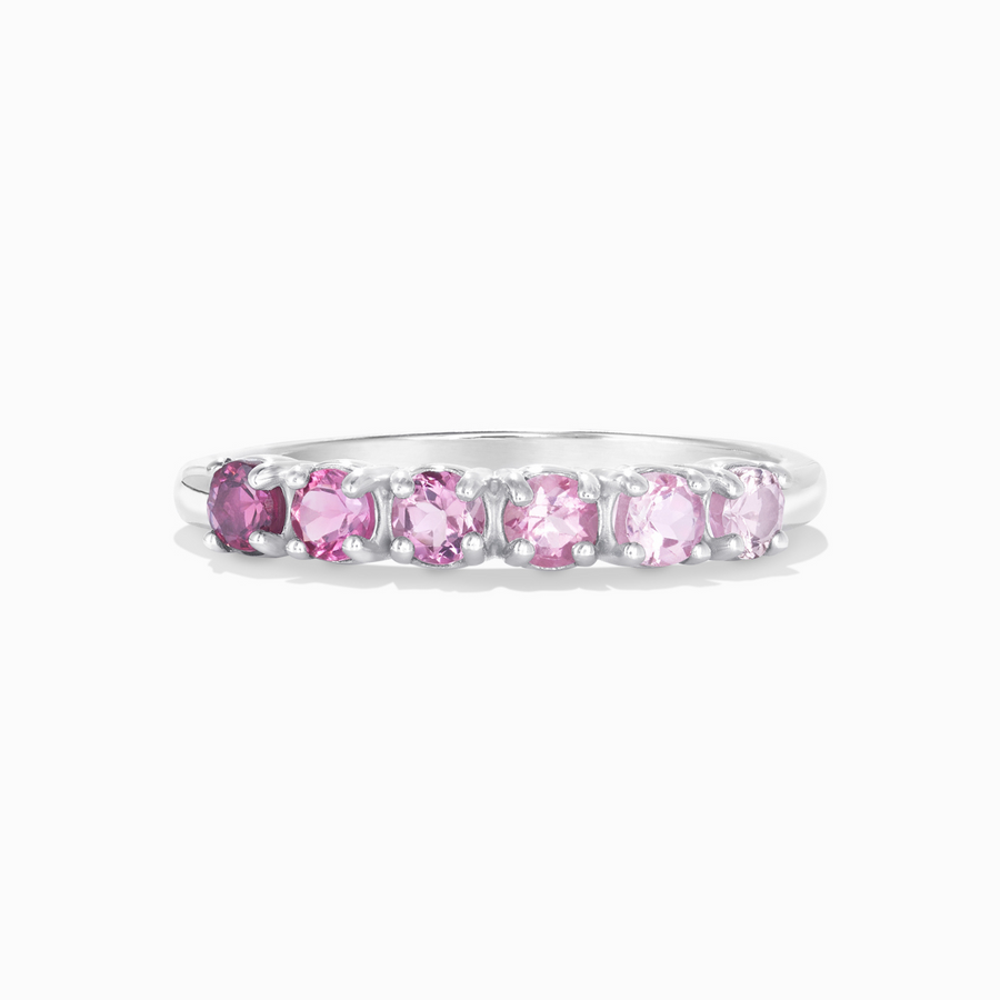 Ombre Pink Tourmaline Eternity Band in Sterling Silver