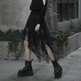 Punk Rave Caitlyn Mesh and Lace Layers Handkerchief Skirt