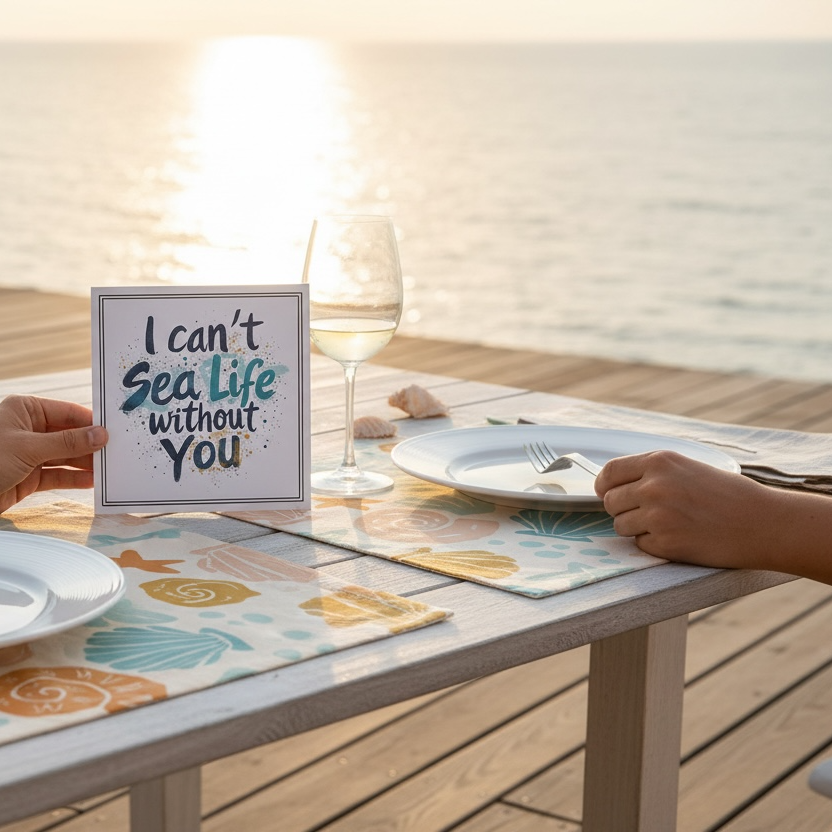 I can't see life without you linen set of 4 placemats