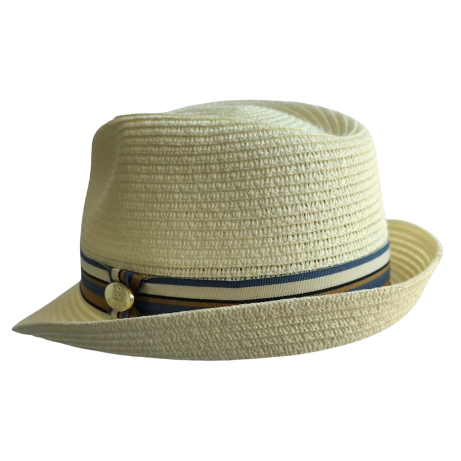 Summer Paper Straw Trilby Hat with Striped Band (Copy)