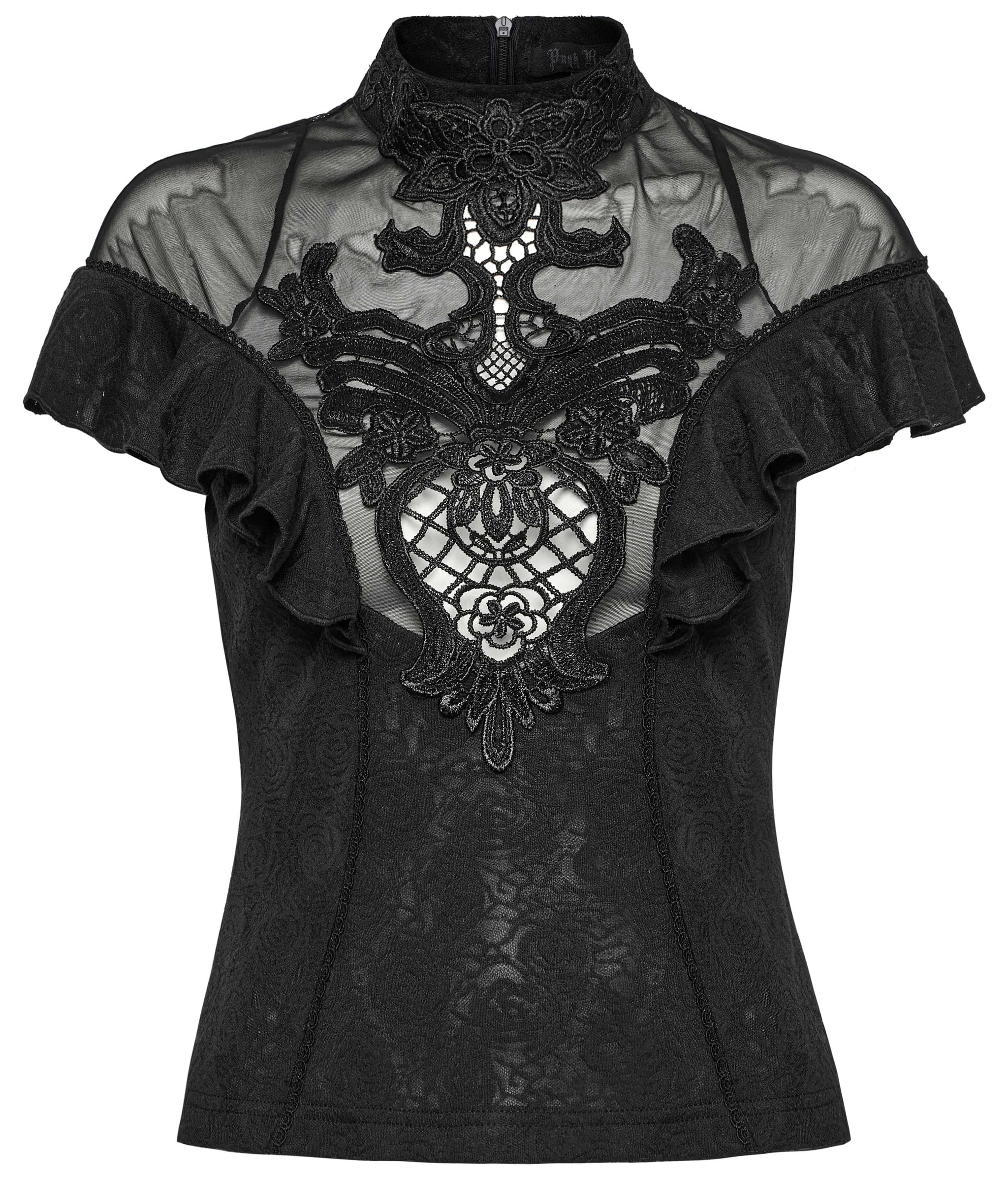 Punk Rave Gothic Applique Top