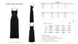 Punk Rave Morrigan Embroidered Velvet Goth Slip Dress In Black