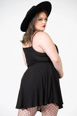 Killstar Sacralgia Lace Insert Black A-Line Dress