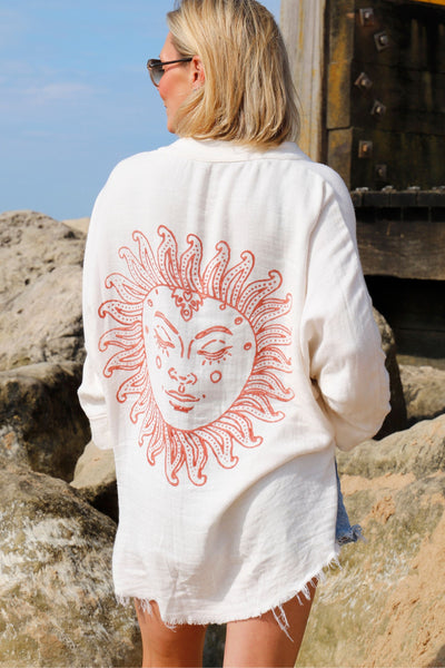SUN GODDESS Organic Cotton Beach Shirt