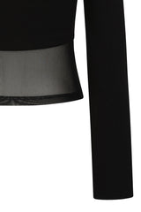 Banned Cordelia Sheer Mesh Panel Goth Top in Black