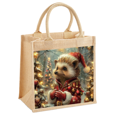 Victorian Hedgehog Jute Shopping Bag