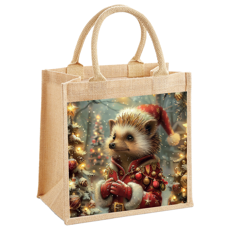 Victorian Hedgehog Jute Shopping Bag