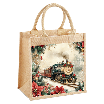 Victorian Steam Train Jute Shopping Bag