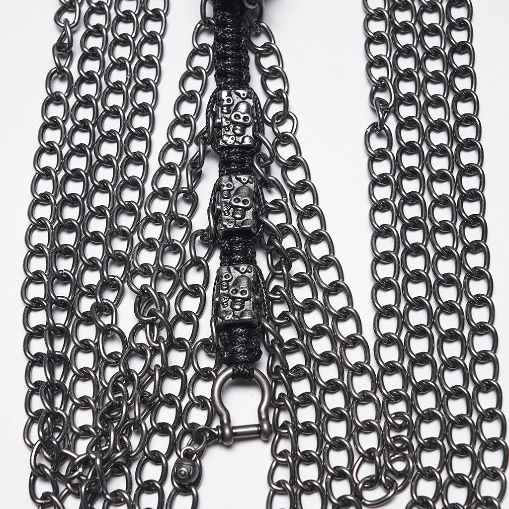 Punk Rave Doomsday Punk Snake-Wrapped Skull Necklace
