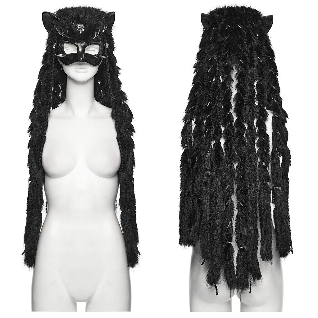 Punk Rave Punk Fox Head Braided Hood
