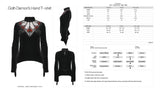 Punk Rave Belladonna Demon’s Hand Velvet T-Shirt in Red
